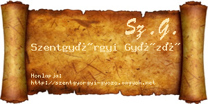 Szentgyörgyi Győző névjegykártya
